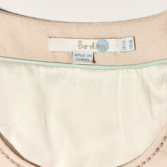 Boden Beige Wool Shift Dress Decorative Stitching Women's Size 8 Long - Picture 7 of 15